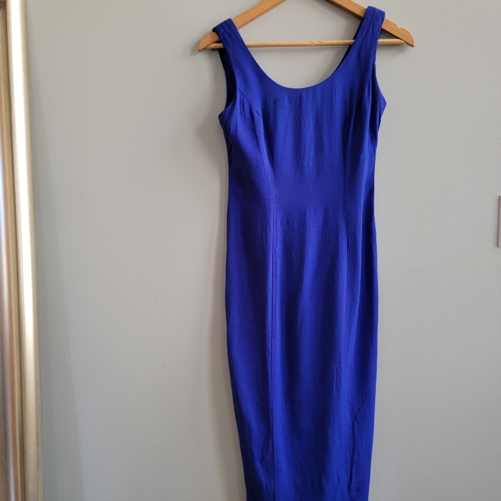 Vintage Flattering Royal Blue Dress sz 4P